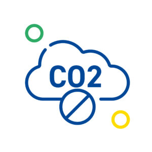 Een recycleerbare wolk met het woord CO2 erop.
