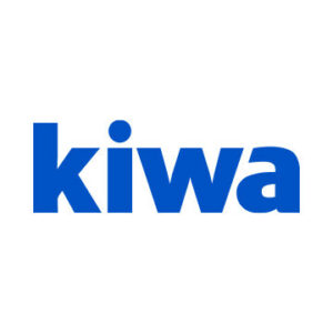 The image shows the word "kiwa" in bold blue lowercase letters on a white background.
